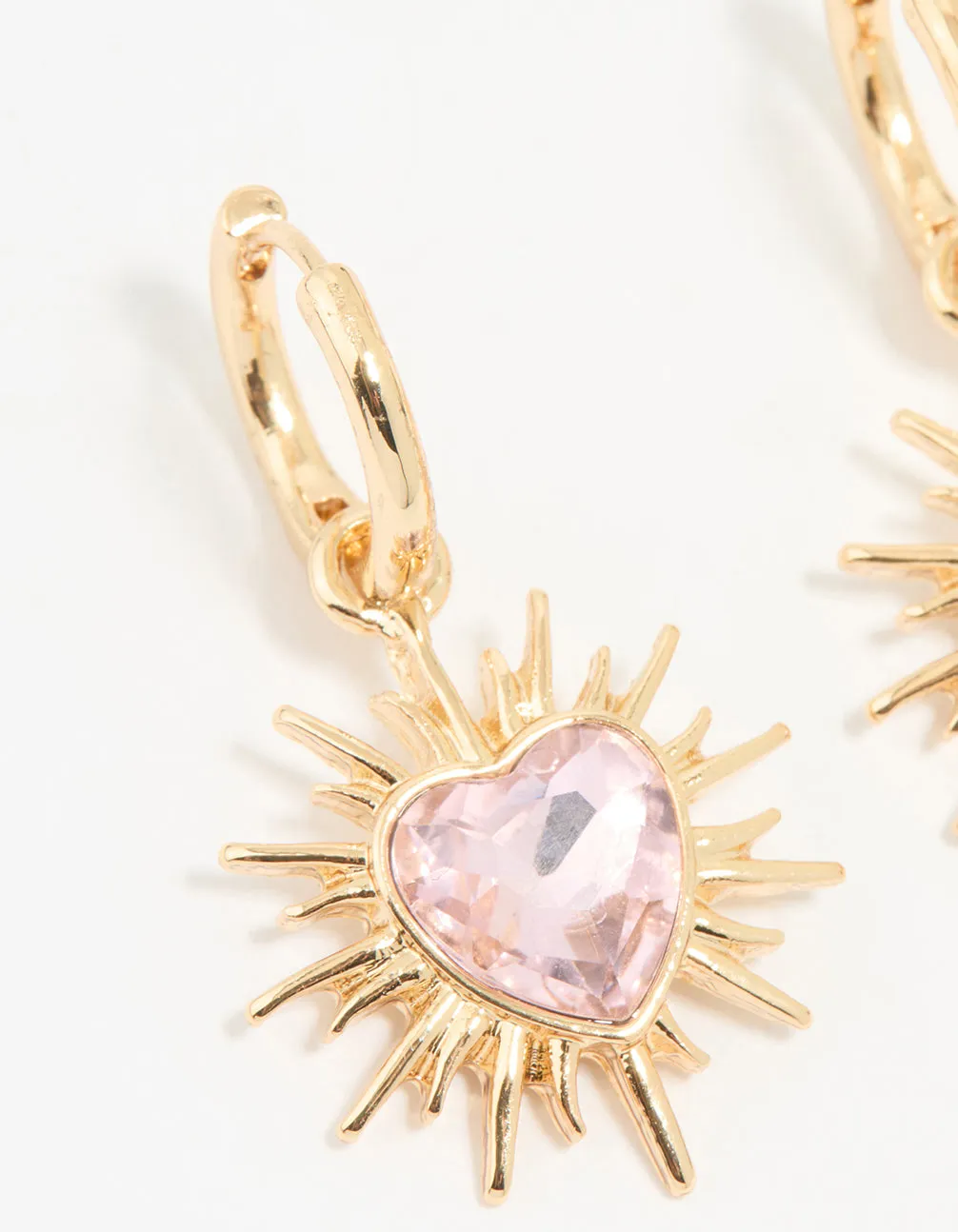 Gold Starburst Heart Huggie Drop Earrings sold by lovisa product image thumbnail 2