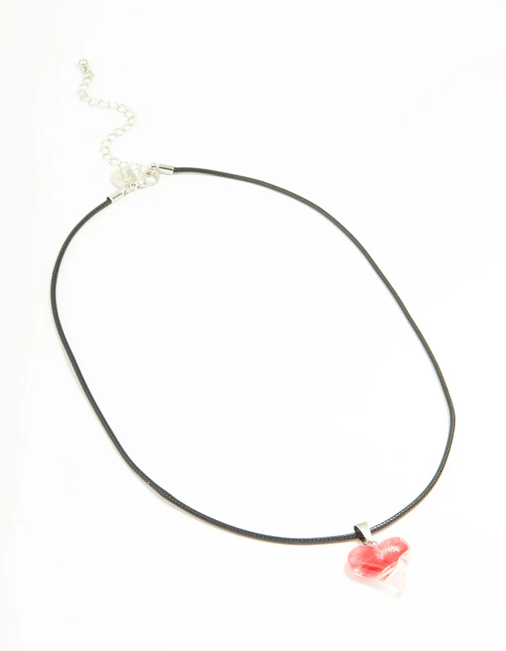 Red Bubble Heart Pendant Black Cord Necklace sold by lovisa product image thumbnail 2