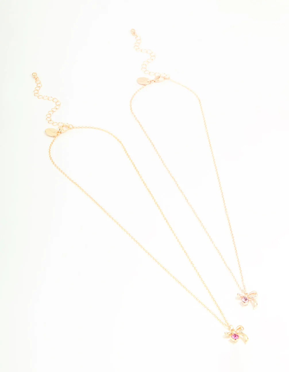 Gold Pink Diamante & Bow Necklaces 2-Pack sold by lovisa product image thumbnail 2