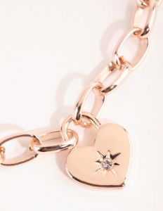 Rose Gold Chain & Heart Necklace sold by lovisa