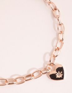 Rose Gold Chain & Heart Necklace sold by lovisa