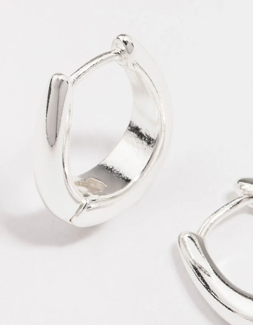 Silver Plated Gradual Small Huggie Hoop Earrings sold by lovisa product image thumbnail 3