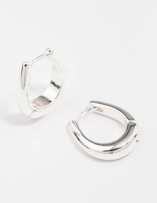 Silver Plated Gradual Small Huggie Hoop Earrings sold by lovisa