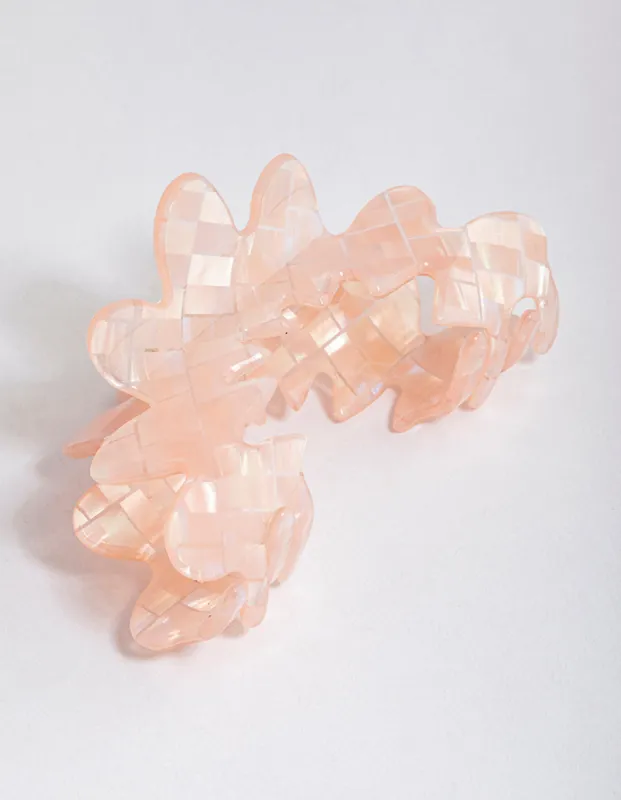 Acrylic Wavy Check Claw Clip sold by lovisa