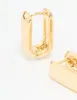Gold Plated Small Rectangle Huggie Earrings sold by lovisa