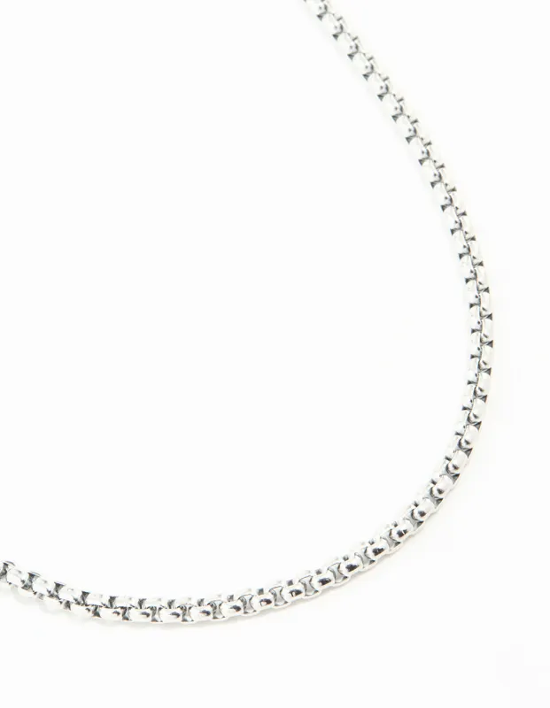 Waterproof Stainless Steel Round Box Chain Short Necklace sold by lovisa