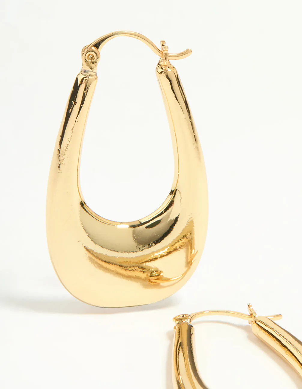 Gold Plated Oval Hoop Earrings sold by lovisa product image thumbnail 2