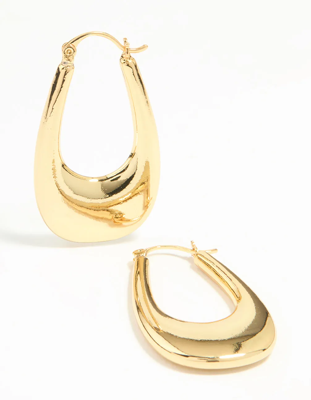 Gold Plated Oval Hoop Earrings sold by lovisa