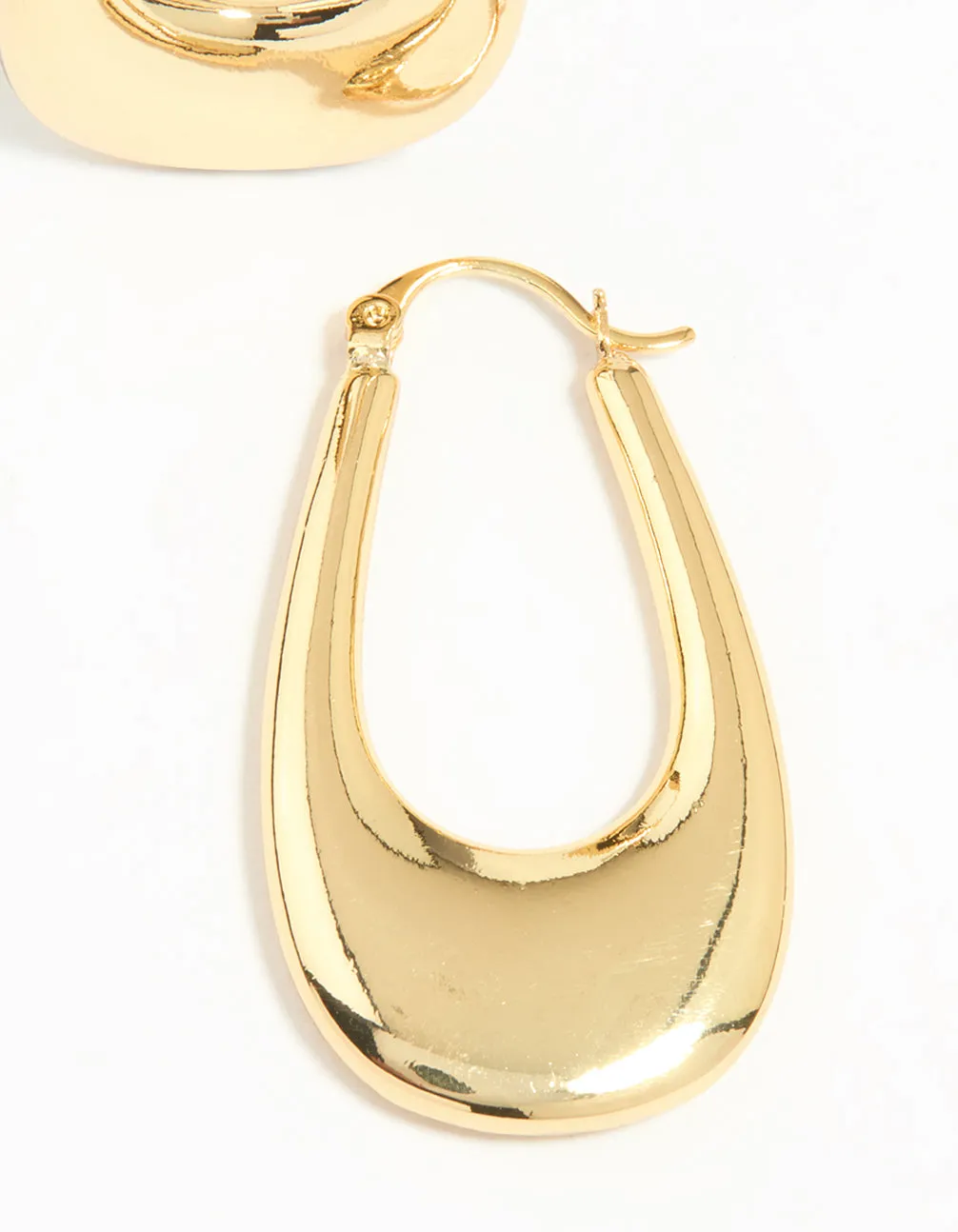 Gold Plated Oval Hoop Earrings sold by lovisa product image thumbnail 3