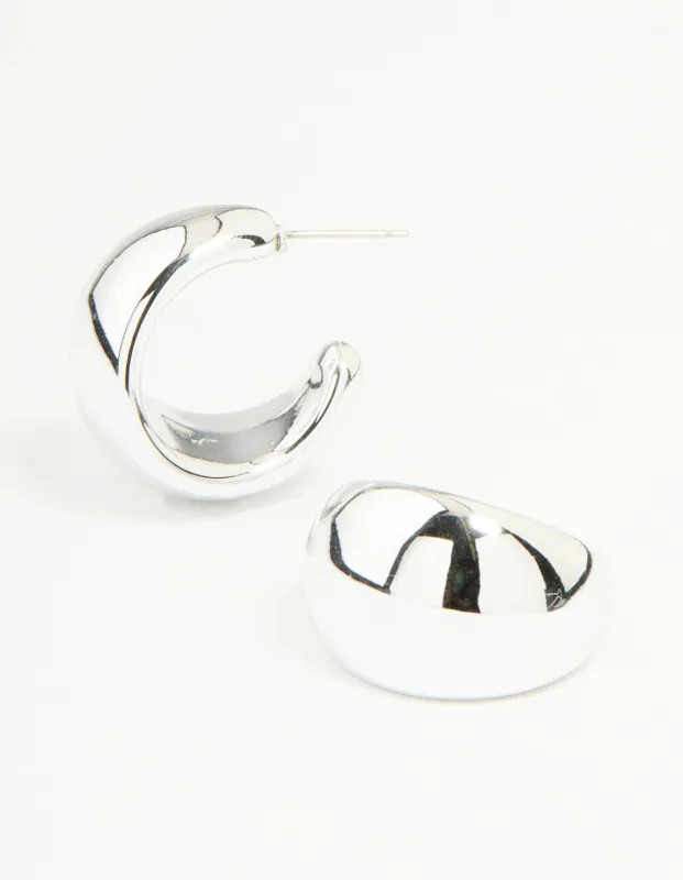 Silver Chunky Bubble Teardrop Hoop Earrings sold by lovisa