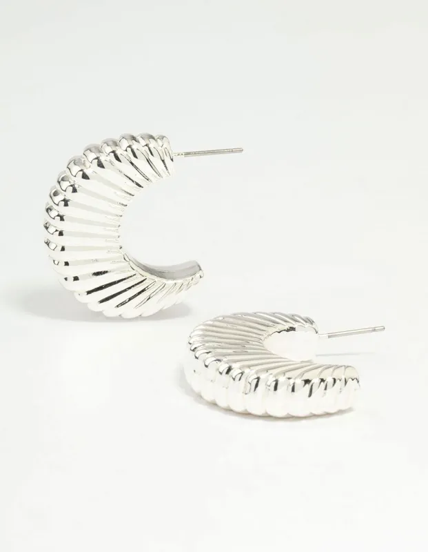 Silver Ridge Hoop Earrings sold by lovisa