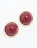 Gold Red Round Stud Earrings sold by lovisa