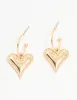 Gold Heart Border Detailed Huggie Earrings sold by lovisa
