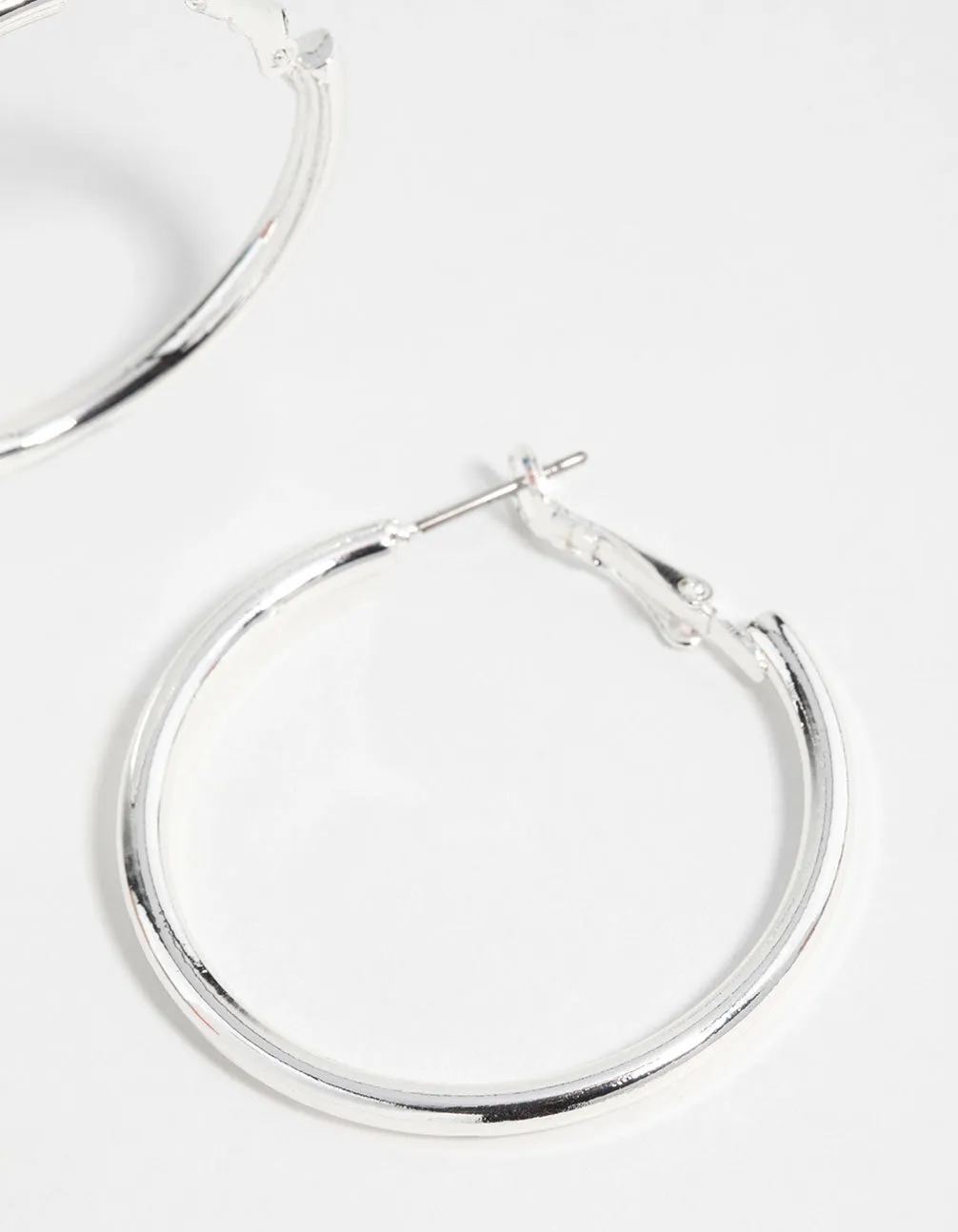 Silver Narrow Hinged Hoop Earrings sold by lovisa product image thumbnail 5