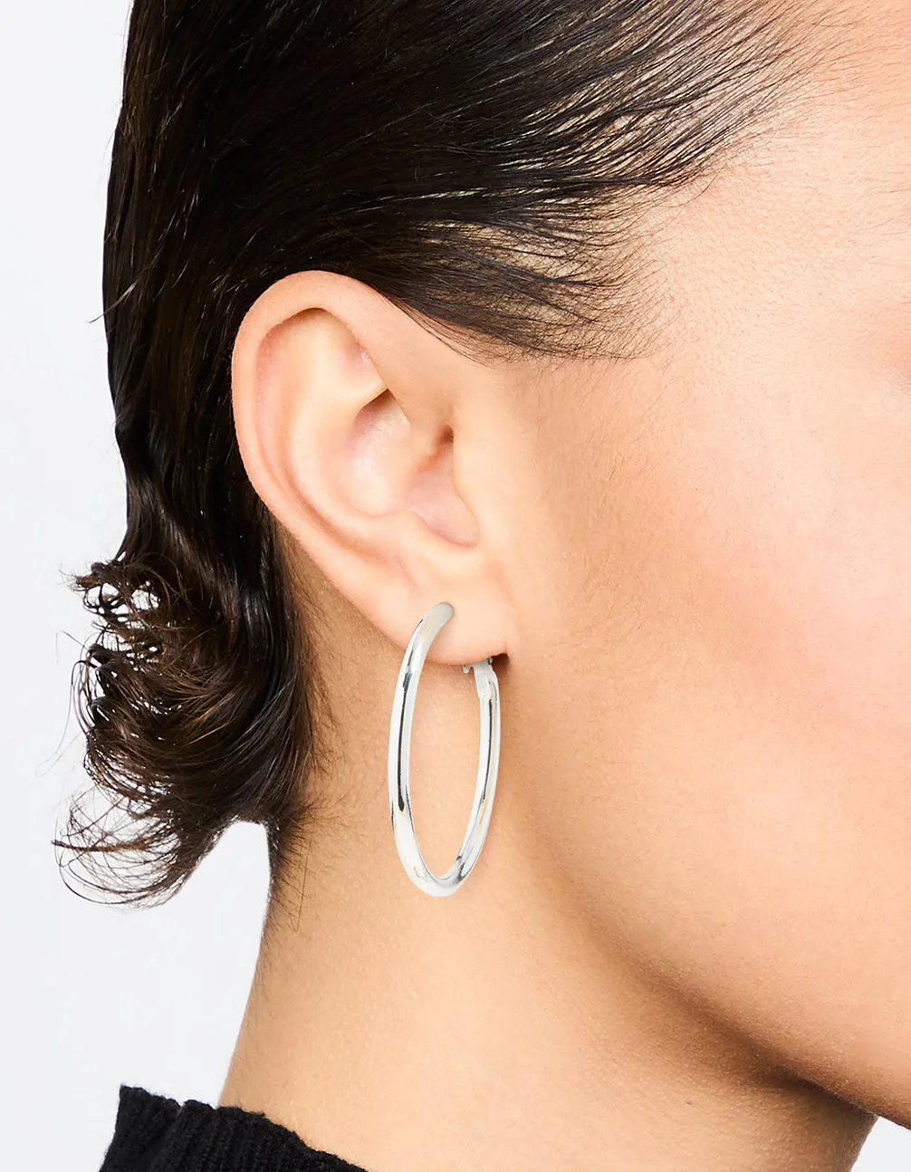 Silver Narrow Hinged Hoop Earrings sold by lovisa product image thumbnail 2