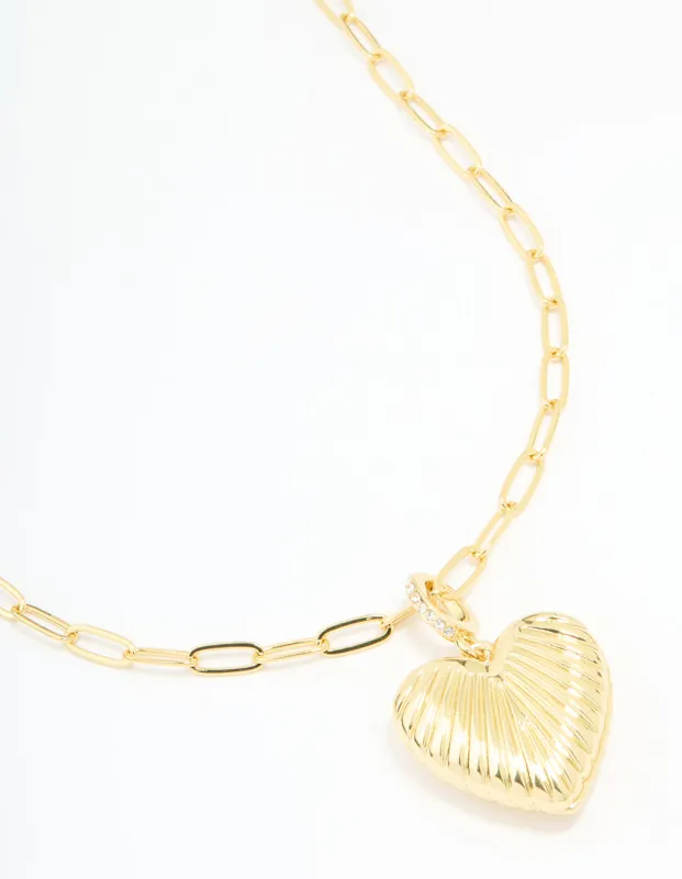 Gold Plated Diamante Heart Locket Necklace sold by lovisa