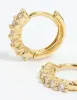 Gold Plated Cubic Zirconia Thin Huggie Earrings sold by lovisa