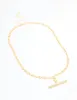 Gold Plated Diamante T-Bar Chain Necklace sold by lovisa