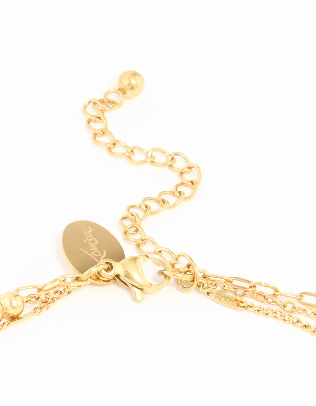 Waterproof Gold Plated Stainless Steel Ball & Chain Layered Necklace sold by lovisa product image thumbnail 3