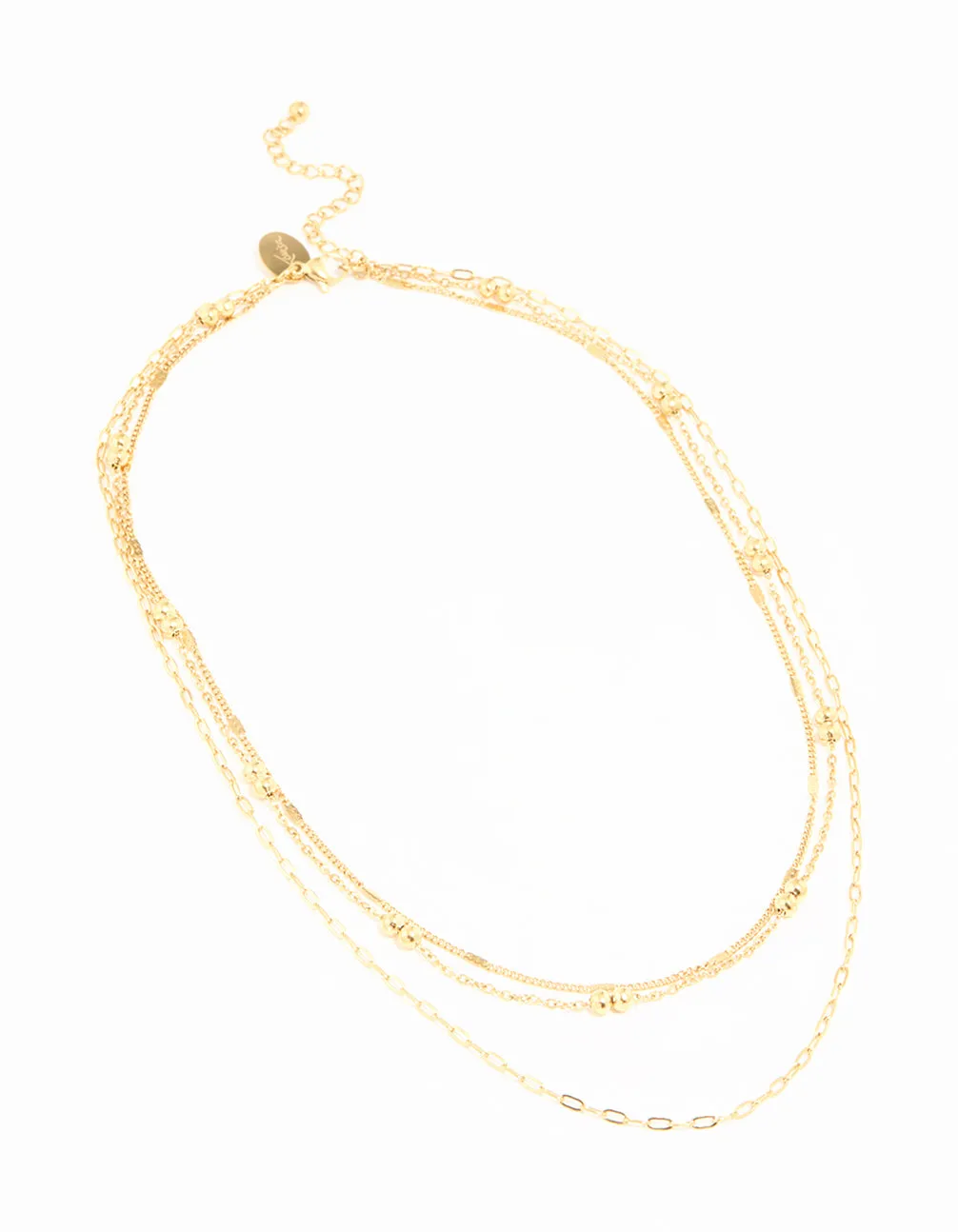 Waterproof Gold Plated Stainless Steel Ball & Chain Layered Necklace sold by lovisa product image thumbnail 2