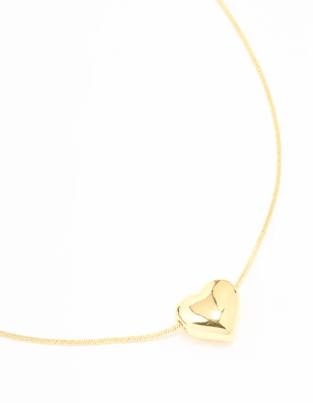 Gold Plated Heart Pendant Necklace sold by lovisa