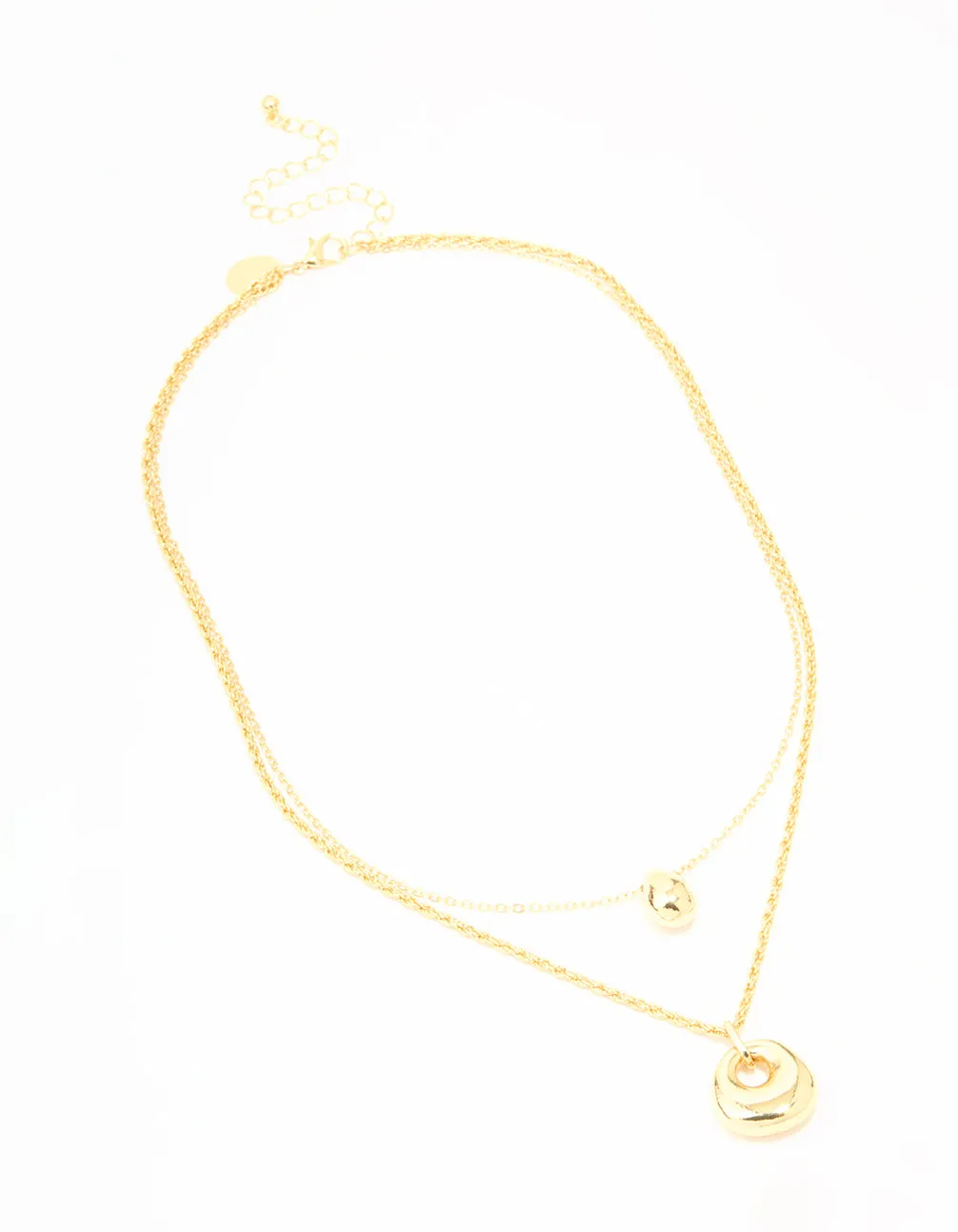 Gold Plated Organic Oval Layered Necklace sold by lovisa product image thumbnail 2