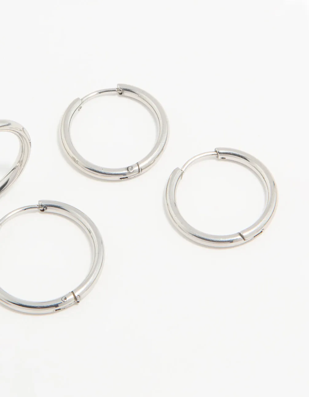 Waterproof Stainless Steel Thin Hoop Earrings 3-Pack sold by lovisa product image thumbnail 3