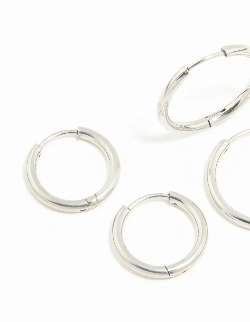 Waterproof Stainless Steel Thin Hoop Earrings 3-Pack sold by lovisa product image thumbnail 2
