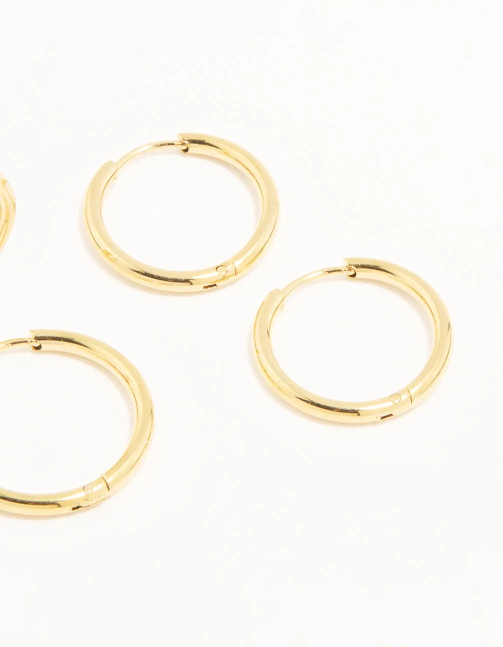 Waterproof Gold Plated Stainless Steel Thin Hoop Earrings 3-Pack sold by lovisa product image thumbnail 3