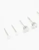 Waterproof Stainless Steel Cubic Zirconia & Pearl Stud Earrings 4-Pack sold by lovisa