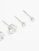 Waterproof Stainless Steel Cubic Zirconia & Pearl Stud Earrings 4-Pack sold by lovisa