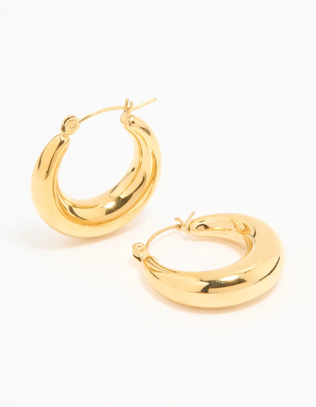Waterproof Gold Plated Stainless Steel Small Chunky Hoop Earrings sold by lovisa
