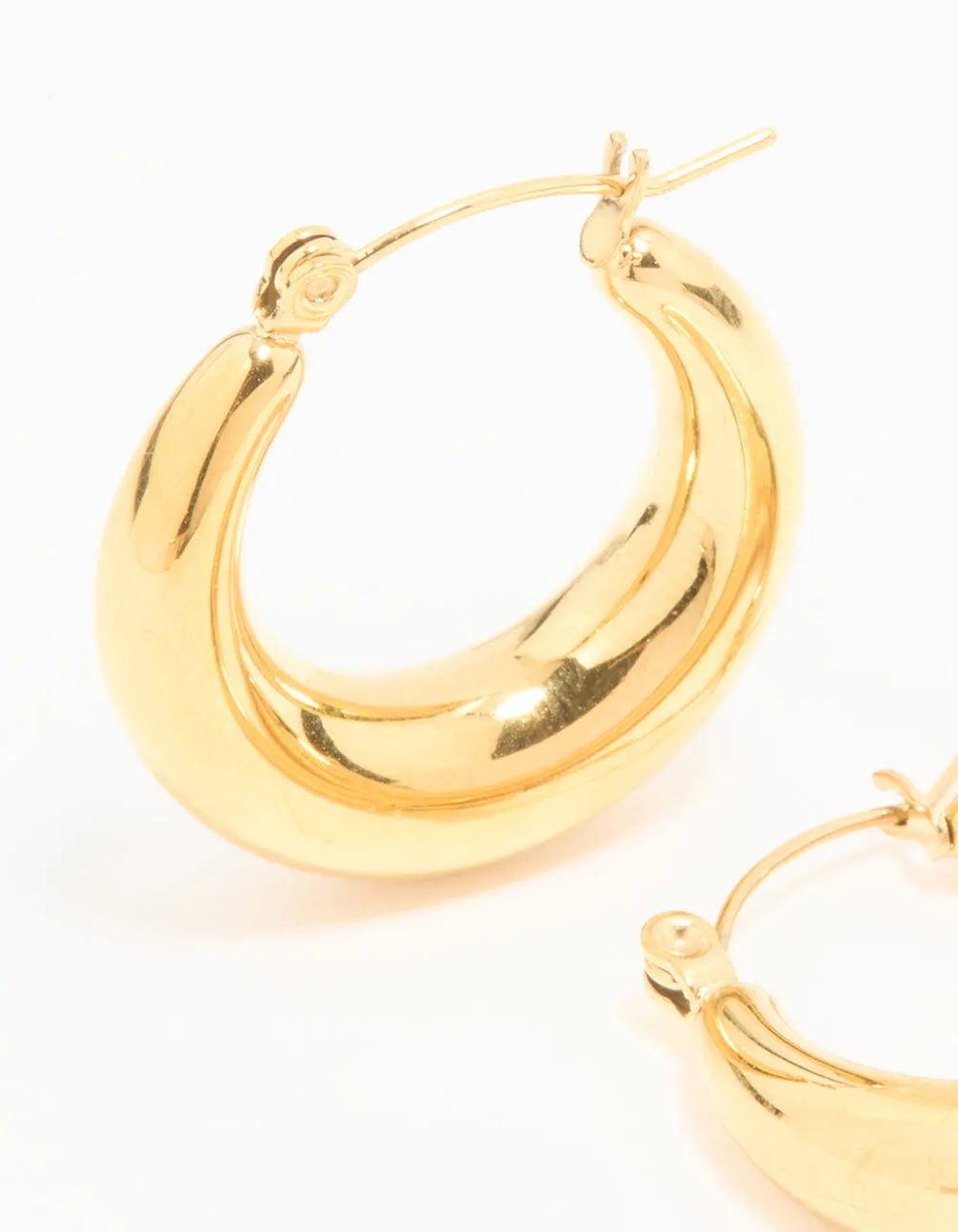 Waterproof Gold Plated Stainless Steel Small Chunky Hoop Earrings sold by lovisa product image thumbnail 2