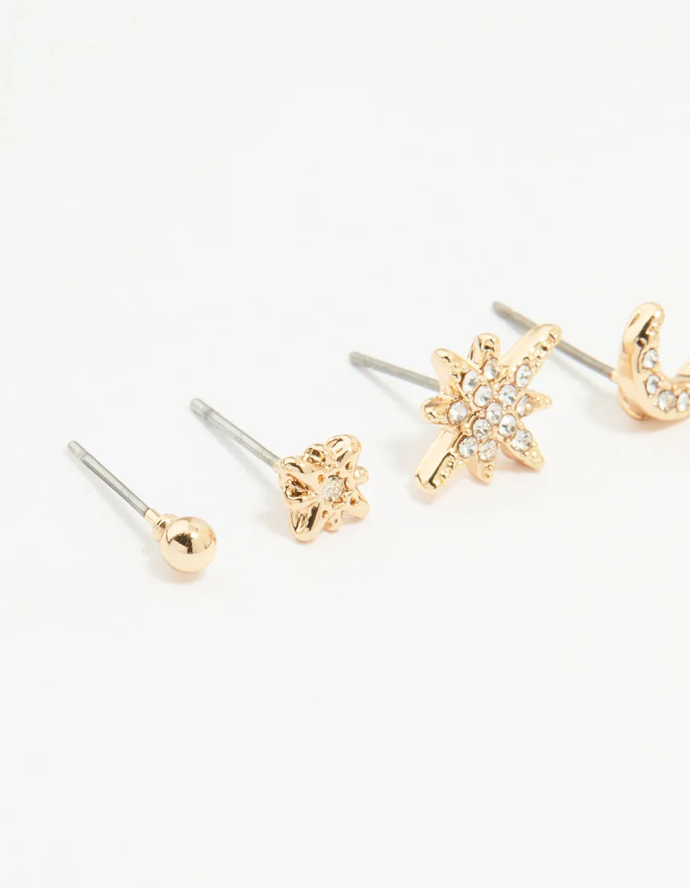Gold Celestial Stacking Earrings 4-Pack sold by lovisa product image thumbnail 2