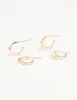 Gold Diamante Pearl Flower Hoop Earrings 2-Pack sold by lovisa