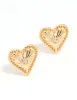 Gold Heart Diamante Stud Earrings sold by lovisa