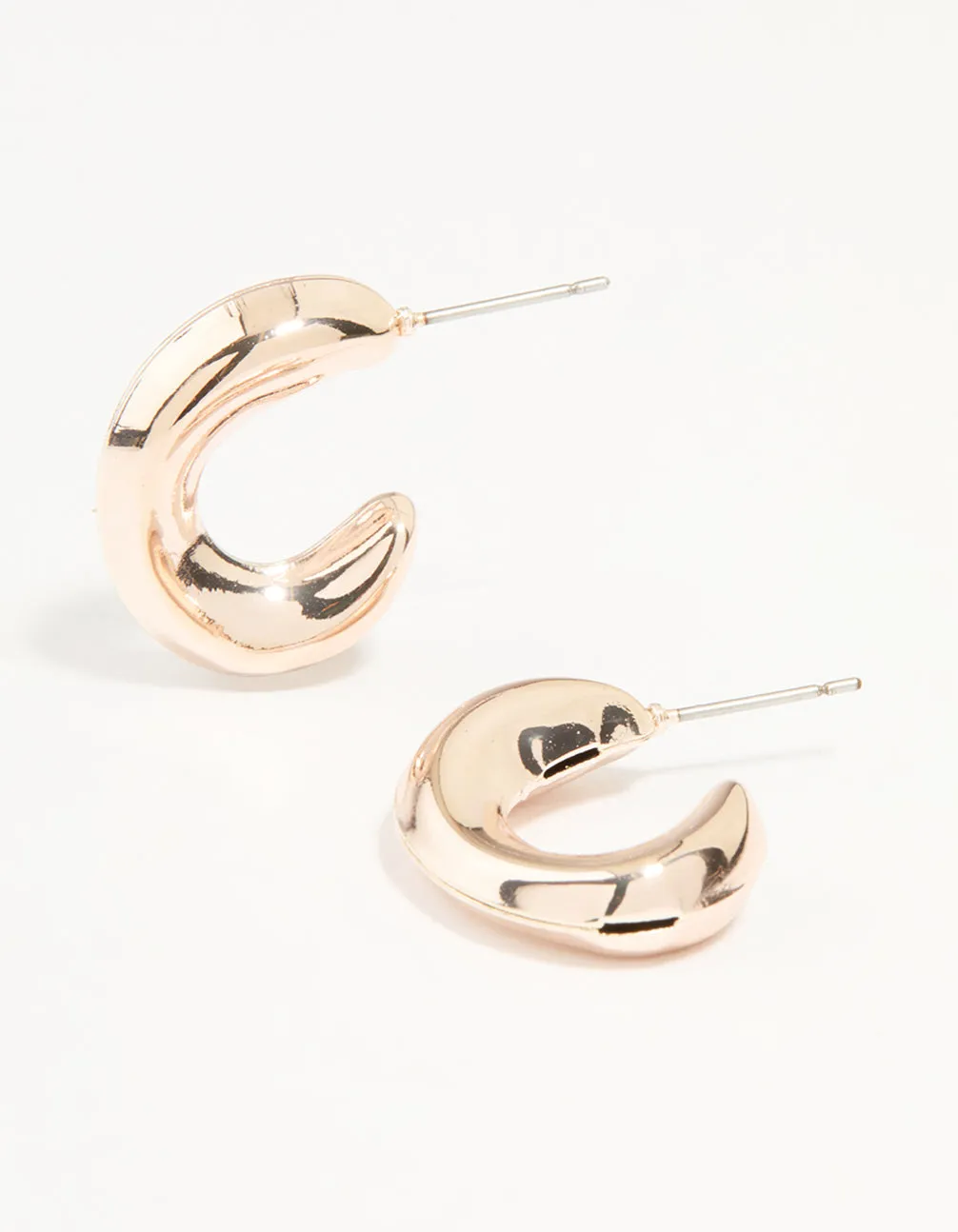 Rose Gold Bubble Small Open Hoop Earrings sold by lovisa