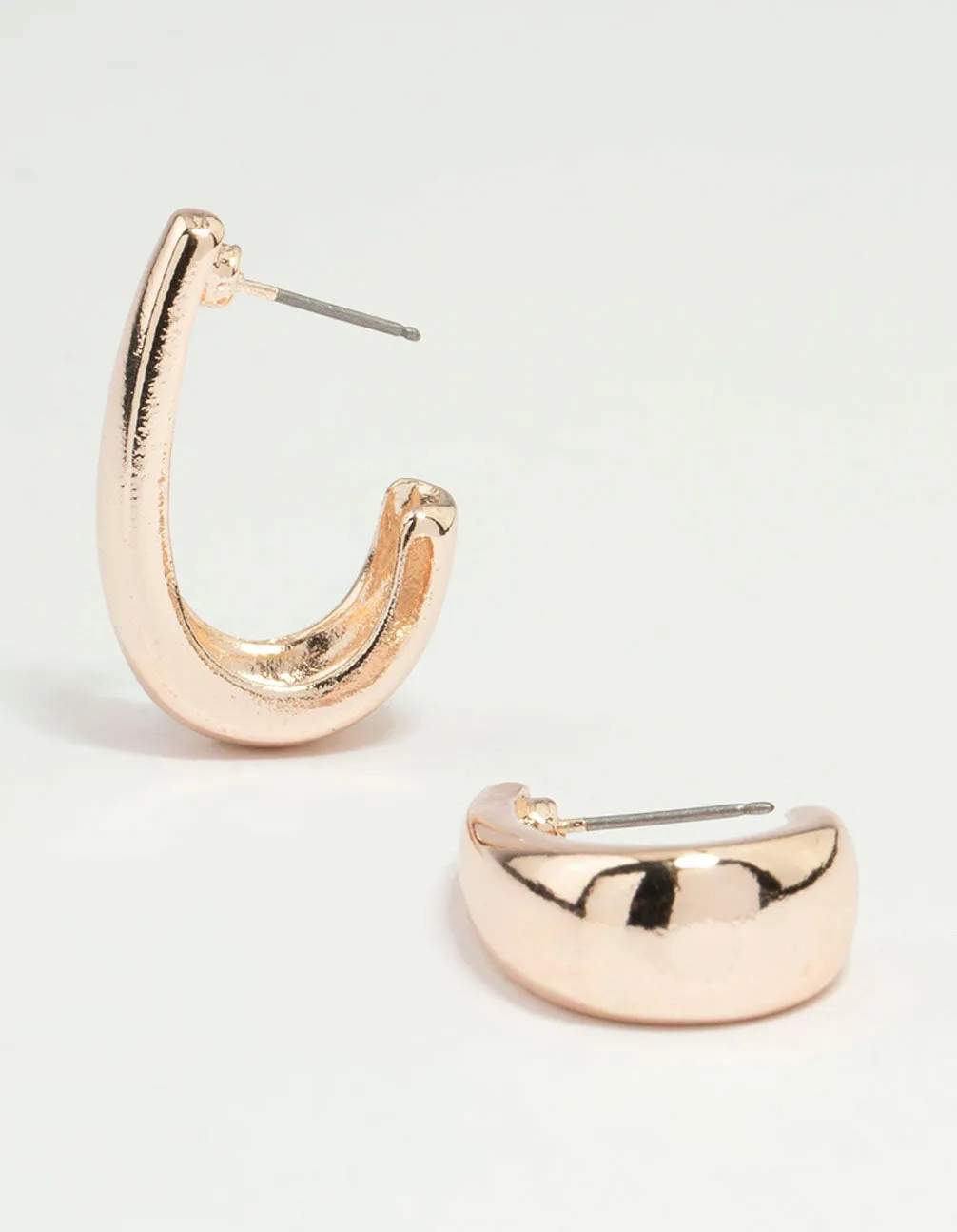 Rose Gold Baguette Long Hoop Earrings sold by lovisa