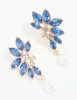 Gold Blue Diamante Pearl Marquise Stud Earrings sold by lovisa