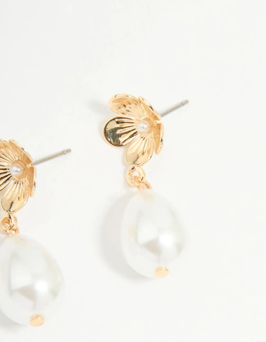 Gold Pearl Flower & Diamante Stud Earrings 2-Pack sold by lovisa product image thumbnail 3