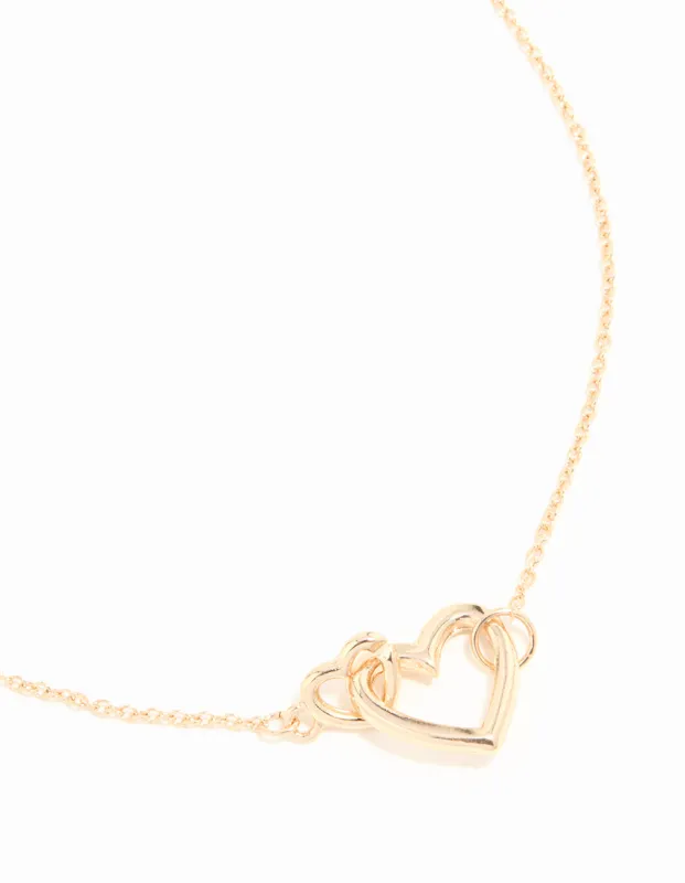 Gold Heart Link Pendant Necklace sold by lovisa