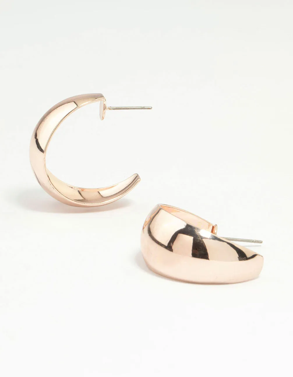 Rose Gold Open Chubby Hoop Earrings sold by lovisa