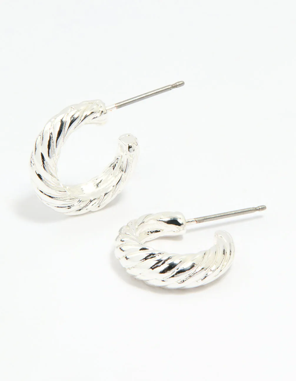 Silver Crescent Hoop Earrings sold by lovisa