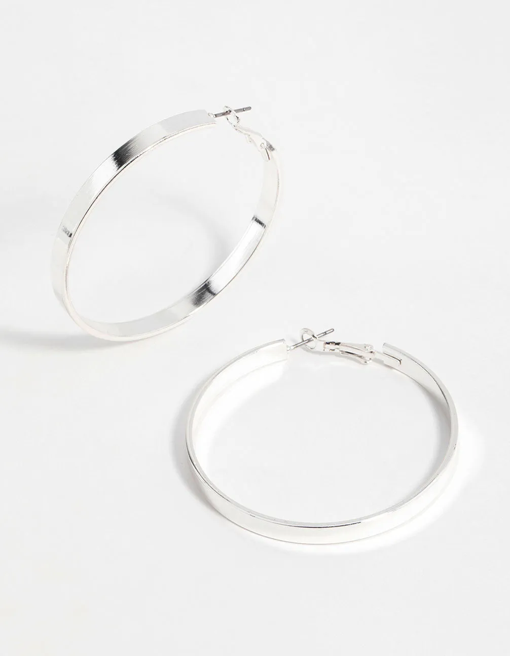 Silver Textured Hoop Earrings sold by lovisa