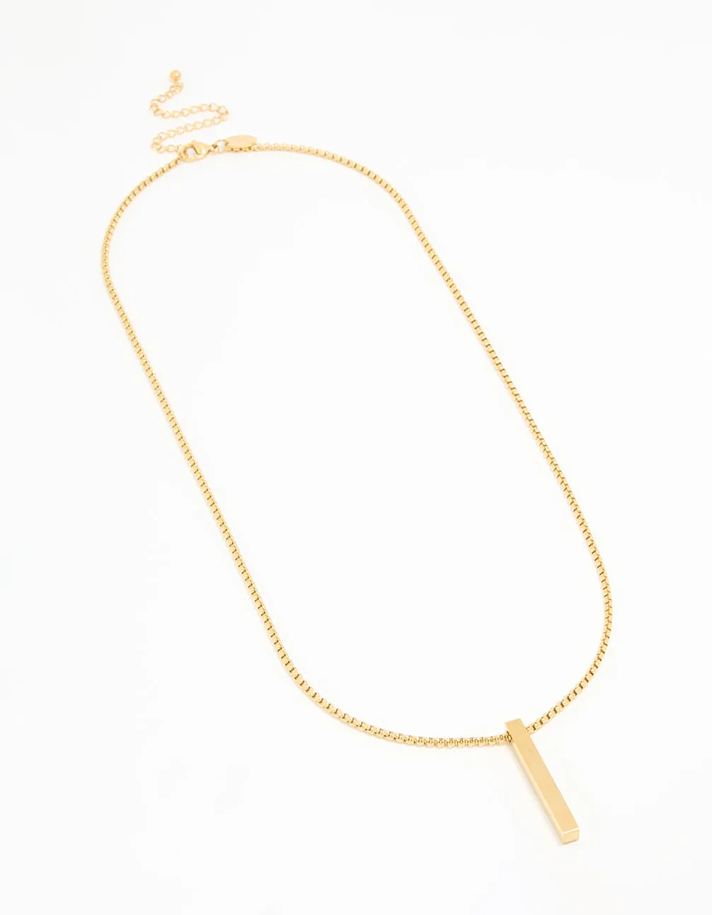 Waterproof Gold Plated Stainless Steel Rectangle Pendant Long Necklace sold by lovisa product image thumbnail 2