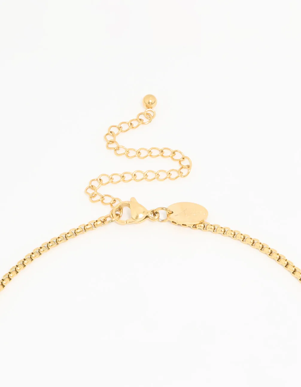 Waterproof Gold Plated Stainless Steel Rectangle Pendant Long Necklace sold by lovisa product image thumbnail 3