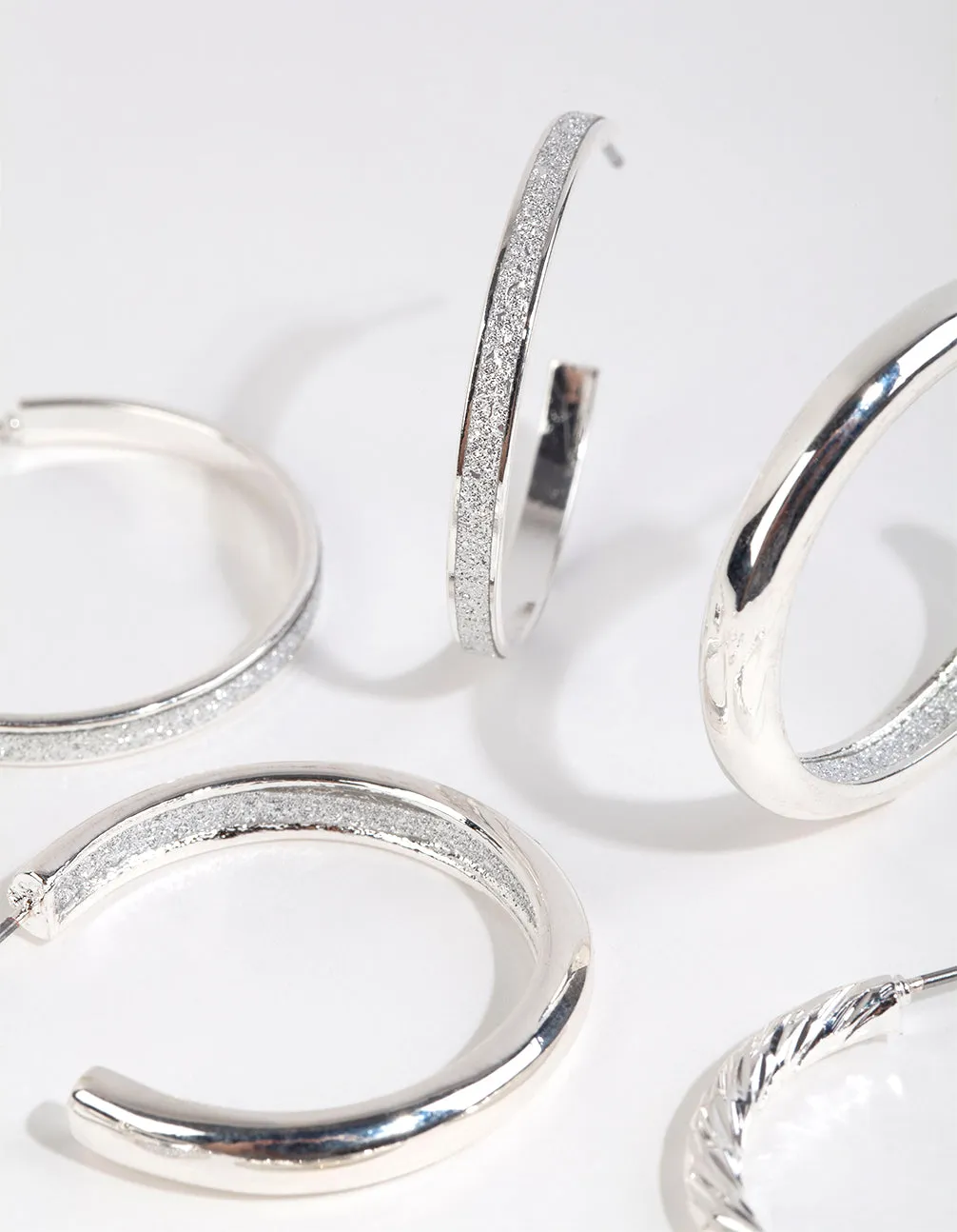 Silver Glitter Paper Earring 6-Pack sold by lovisa product image thumbnail 3