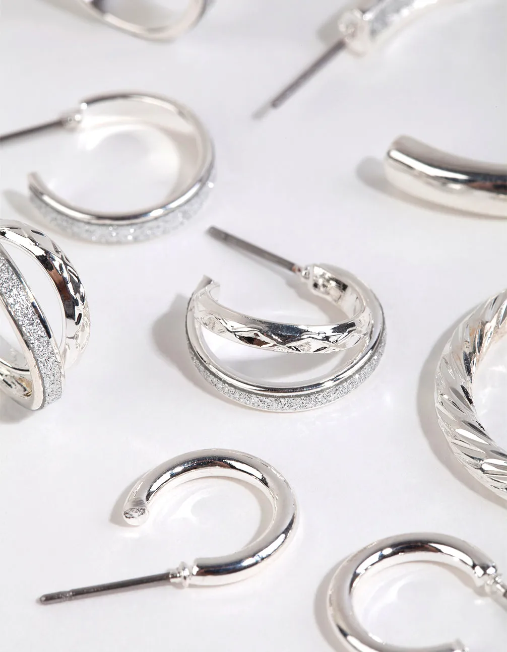 Silver Glitter Paper Earring 6-Pack sold by lovisa product image thumbnail 2