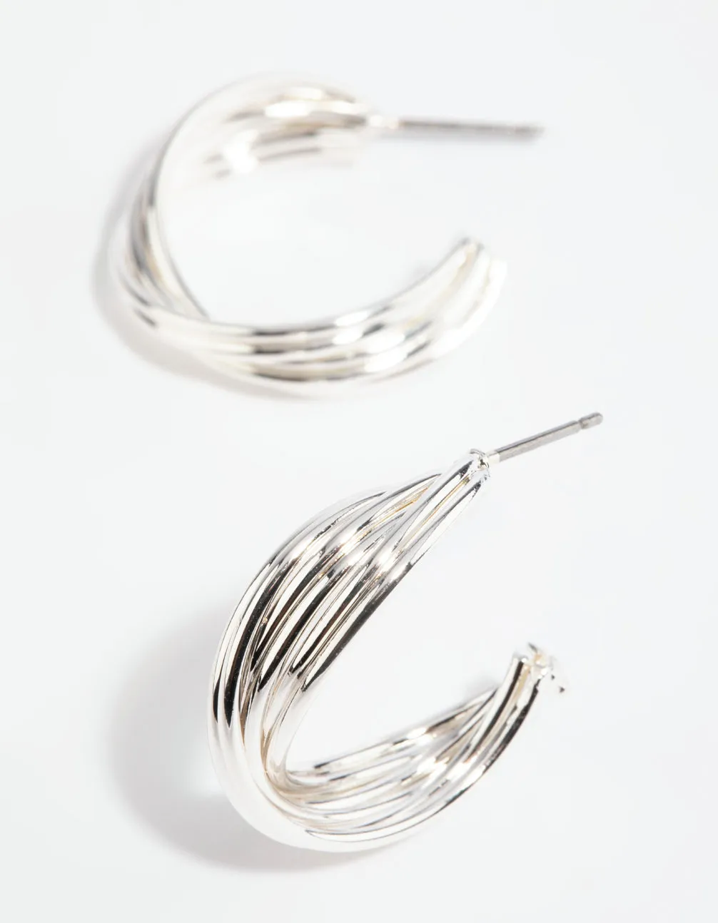 Silver Twisted Hoop Earrings sold by lovisa product image thumbnail 3