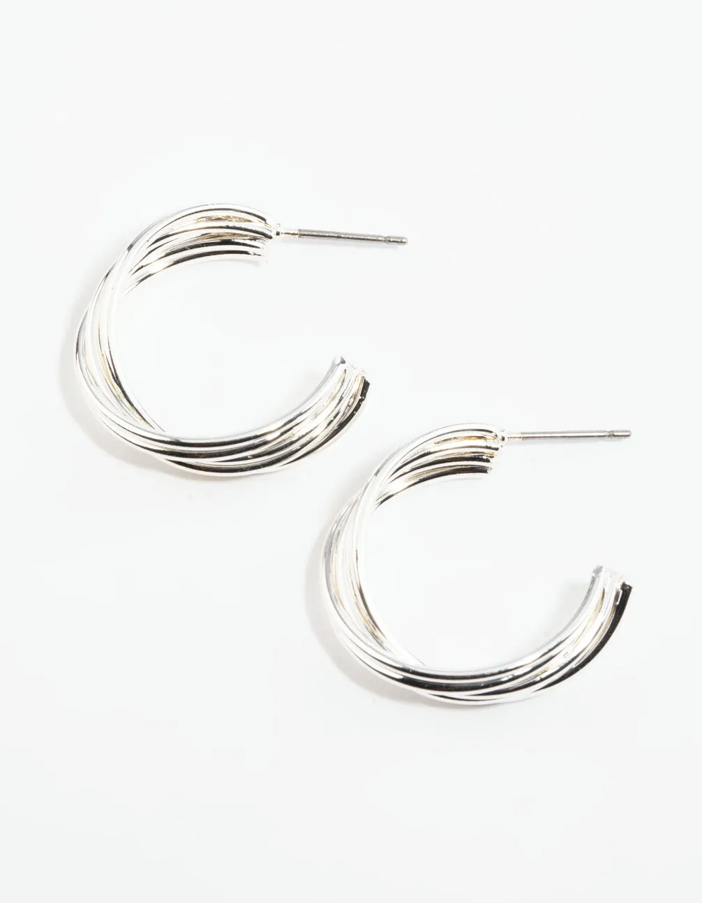 Silver Twisted Hoop Earrings sold by lovisa product image thumbnail 4